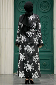 Black Hijab Maxi Dress 77301S - 3