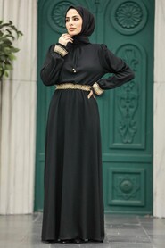  Black Hijab Maxi Dress 5852S - 3
