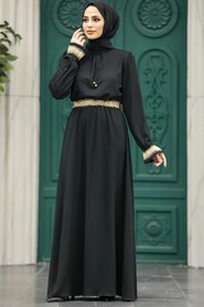  Black Hijab Maxi Dress 5852S - 2
