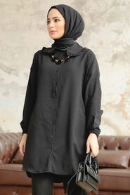  Black Hijab Shirt 1114S - 1
