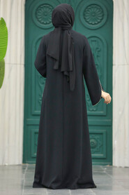 Neva Style - Black Hijab Turkish Abaya 10509S - Thumbnail