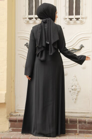  Black Hijab Turkish Abaya 20008S - 2