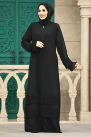  Black Hijab Turkish Abaya 34601S - 1