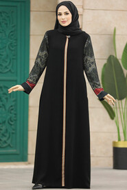  Black Hijab Turkish Abaya 41564S - 1
