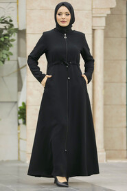 Neva Style - Black Hijab Turkish Abaya 60125S - Thumbnail