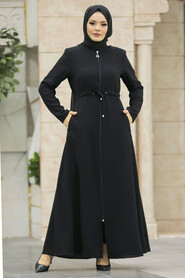 Neva Style - Black Hijab Turkish Abaya 60125S - Thumbnail