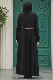  Black Hijab Turkish Abaya 62532S - 3