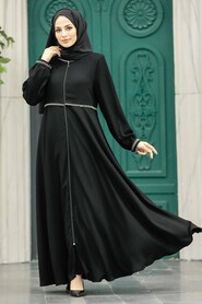  Black Hijab Turkish Abaya 62532S - 1