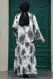  Black Hijab Turkish Dress 18601S - 3