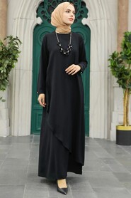  Black Hijab Turkish Dress 34231S - 1