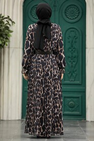  Black Hijab Turkish Dress 39171S - 3