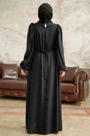  Black Hijab Turkish Dress 5866S - 3