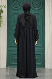  Black Hijab Turkish Dress 89581S - 3