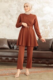  Brown Hijab Turkish Dual Suit 5860KH - 2
