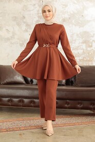  Brown Hijab Turkish Dual Suit 5860KH - 1