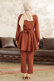  Brown Hijab Turkish Dual Suit 5860KH - 3