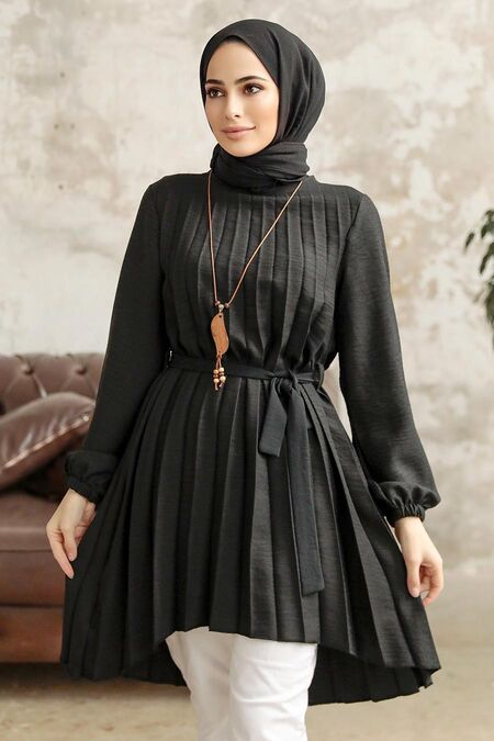  Black Hijab Turkish Tunic 41233S - NEVA STYLE