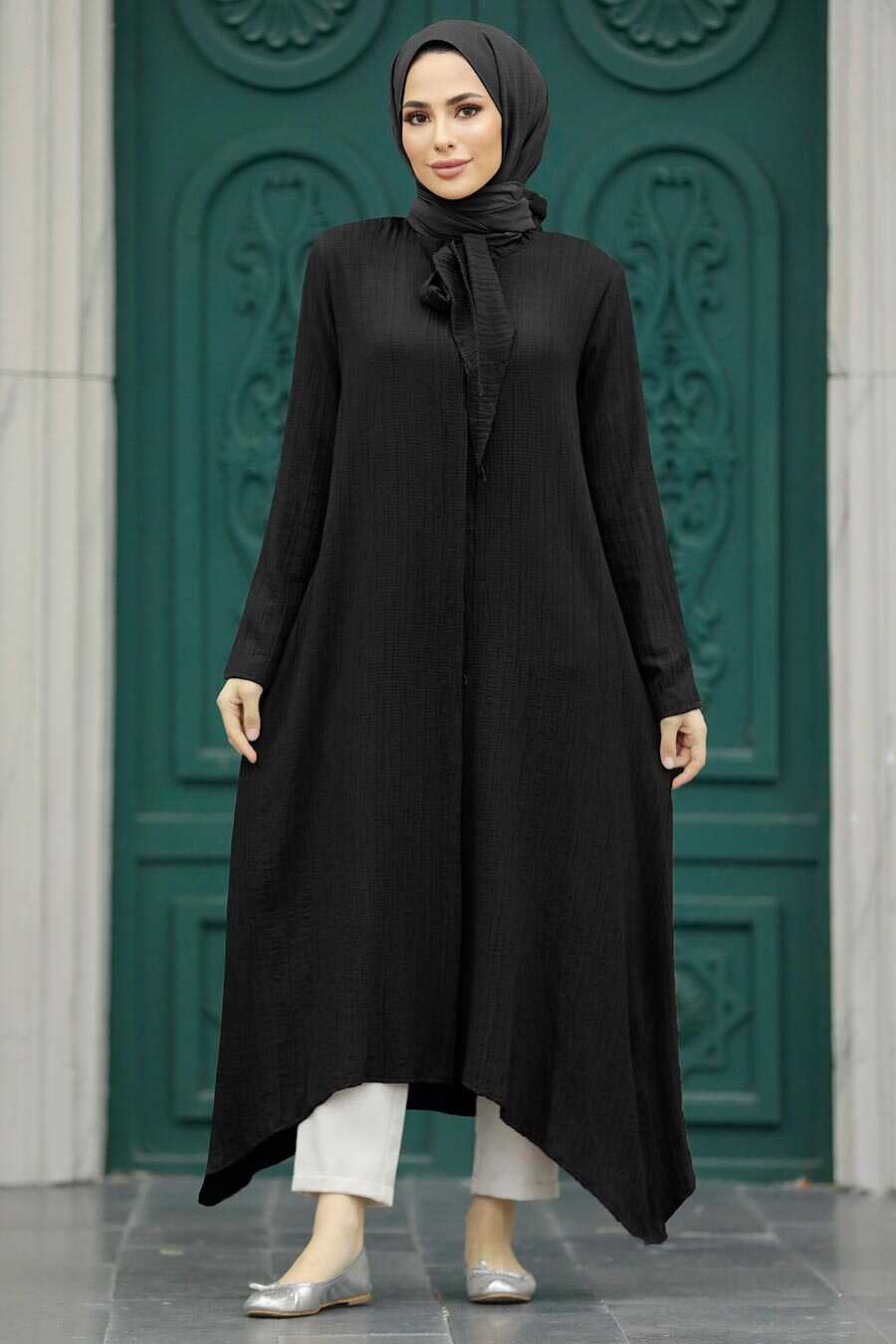 Neva Style - Black Hijab Turkish Tunic 5401S