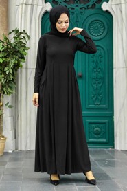  Black Hijab Dress 18130S - NEVA STYLE