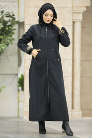  Black Islamic Clothing Coat 60623S - 2