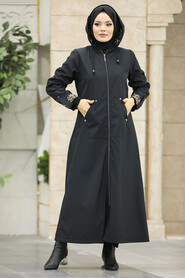  Black Islamic Clothing Coat 60623S - 4