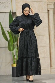  Black Islamic Clothing Dress 13541S - 1