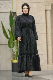  Black Islamic Clothing Dress 13541S - 2