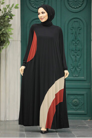  Black Islamic Clothing Dress 16751S - 1