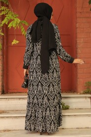 Black Islamic Clothing Dress 2297S - 3