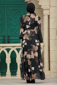  Black Islamic Clothing Dress 27938S - 2