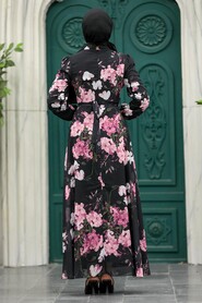  Black Islamic Clothing Dress 27940S - 2