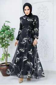  Black Islamic Clothing Dress 27948S - 1
