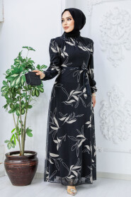  Black Islamic Clothing Dress 27948S - 2