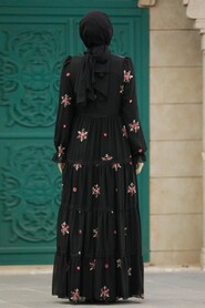  Black Islamic Clothing Dress 32814S - 3