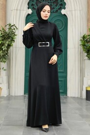  Black Islamic Clothing Dress 3425S - 2