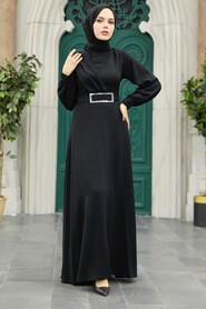  Black Islamic Clothing Dress 3425S - 1