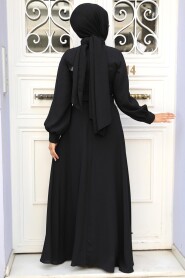  Black Islamic Clothing Dress 3425S - 3