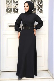  Black Islamic Clothing Dress 3425S - 2