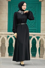  Black Islamic Clothing Dress 358600S - 2