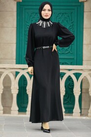  Black Islamic Clothing Dress 358600S - 1