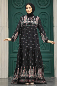  Black Islamic Clothing Dress 50092S - 2