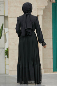  Black Islamic Clothing Dress 51634S - 3