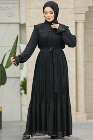  Black Islamic Clothing Dress 51634S - 2