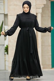  Black Islamic Clothing Dress 51634S - 1