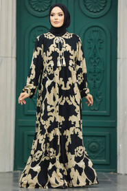 Neva Style - Black Islamic Clothing Dress 6194S - Thumbnail