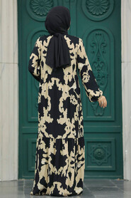 Neva Style - Black Islamic Clothing Dress 6194S - Thumbnail