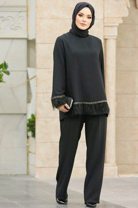  Black Islamic Clothing Dual Suit 40012S - NEVA STYLE