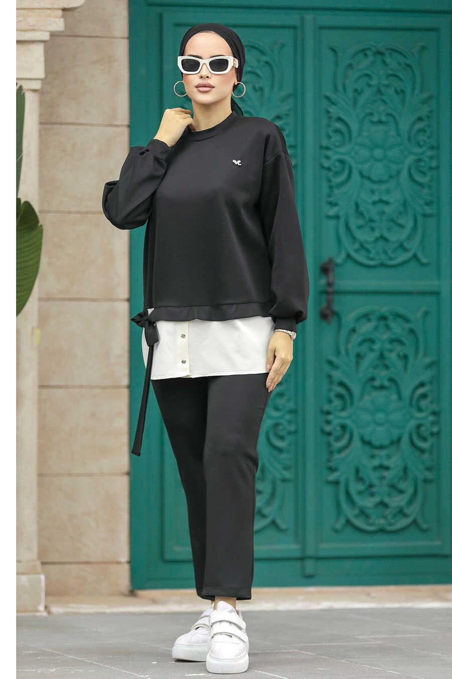  Black Islamic Clothing Dual Suit 71201S