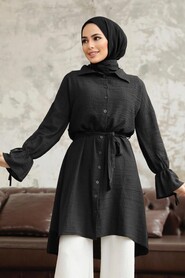  Black Islamic Clothing Shirt 11261S - NEVA STYLE