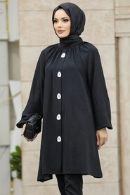  Black Islamic Clothing Tunic 1117S - 1